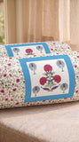 Rajasthani Handmade Hand Block Print Cotton Bolster Cover , Open Blue Motif (2 Pcs)