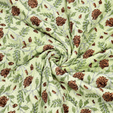 Cotton Single Size Quilt Hand Block Print for Light Winters (150x225 cm) (Open Green Motif)