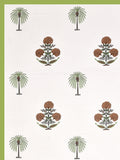 Diwan Set Cotton 8 Piece | Deewan Printed Bedsheet Sets for Living Room Hall (Set of 8 Piece, 1-Bed Sheet | 2-Bolster Cover | 5-Cushion Cover Open Green Motif