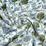 Hand Block Printed Cotton King Size Quilt (Open Grey Motif)