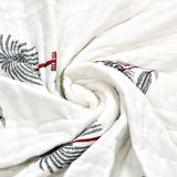 Hand Block Printed Cotton King Size Quilt (Open Grey Motif)