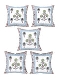 Diwan Set Cotton 8 Piece | Deewan Printed Bedsheet Sets for Living Room Hall (Set of 8 Piece, 1-Bed Sheet | 2-Bolster Cover | 5-Cushion Cover Open Grey Motif