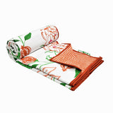 Cotton Dohar / Blanket King Bed Size Hand Block Printed (Orange Anar Jaal)