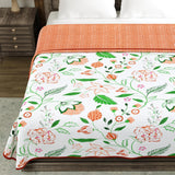 Cotton Dohar / Blanket King Bed Size Hand Block Printed (Orange Anar Jaal)