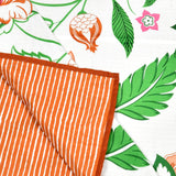 Cotton Dohar / Blanket King Bed Size Hand Block Printed (Orange Anar Jaal)