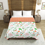 Cotton Dohar / Blanket King Bed Size Hand Block Printed (Orange Anar Jaal)