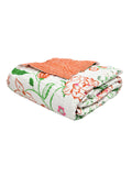 BLOCKS OF INDIA Hand Block Printed Cotton King Size Quilt (Orange Anar)