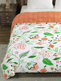 BLOCKS OF INDIA Hand Block Printed Cotton King Size Quilt (Orange Anar)