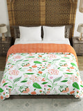 BLOCKS OF INDIA Hand Block Printed Cotton King Size Quilt (Orange Anar)
