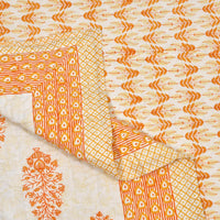 King Size Quilt/Rajai Cotton Hand Block Print (225 cm X 270 cm) (ORANGE POT)