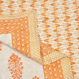 King Size Quilt/Rajai Cotton Hand Block Print (225 cm X 270 cm) (ORANGE POT)