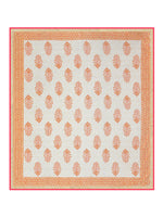 Cotton Dohar / Blanket King Bed Size Hand Block Printed (Orange Buta New)