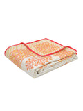 Cotton Dohar / Blanket King Bed Size Hand Block Printed (Orange Buta New)