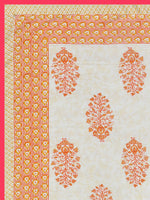 Cotton Dohar / Blanket King Bed Size Hand Block Printed (Orange Buta New)