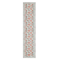 BLOCKS OF INDIA Hand Block Printed Cotton Table Runner, Mat and Napkin Set for Center/Dining Table (Orange Jaal)