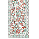 BLOCKS OF INDIA Hand Block Printed Cotton Table Runner, Mat and Napkin Set for Center/Dining Table (Orange Jaal)
