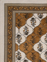 BLOCKS OF INDIA Sanganeri Print Cotton Viscose Economy King Size Bedsheet (225 X 270 CM) SAPPHIRE PATTERN 10
