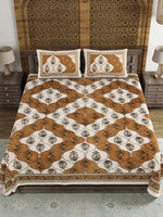 BLOCKS OF INDIA Sanganeri Print Cotton Viscose Economy King Size Bedsheet (225 X 270 CM) SAPPHIRE PATTERN 10