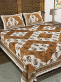 BLOCKS OF INDIA Sanganeri Print Cotton Viscose Economy King Size Bedsheet (225 X 270 CM) SAPPHIRE PATTERN 10