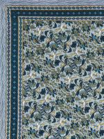 BLOCKS OF INDIA Sanganeri Print Cotton Viscose Economy King Size Bedsheet (225 X 270 CM) SAPPHIRE PATTERN 13