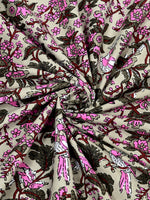 BLOCKS OF INDIA Sanganeri Print Cotton Viscose Economy King Size Bedsheet (225 X 270 CM) SAPPHIRE PATTERN 14