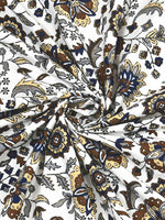 BLOCKS OF INDIA Sanganeri Print Cotton Viscose Economy King Size Bedsheet (225 X 270 CM) SAPPHIRE PATTERN 18