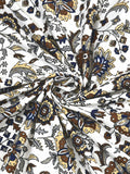 BLOCKS OF INDIA Sanganeri Print Cotton Viscose Economy King Size Bedsheet (225 X 270 CM) SAPPHIRE PATTERN 18