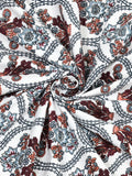 BLOCKS OF INDIA Sanganeri Print Cotton Viscose Economy King Size Bedsheet (225 X 270 CM) SAPPHIRE PATTERN 22