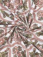 BLOCKS OF INDIA Sanganeri Print Cotton Viscose Economy King Size Bedsheet (225 X 270 CM) SAPPHIRE PATTERN 24