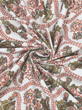 BLOCKS OF INDIA Sanganeri Print Cotton Viscose Economy King Size Bedsheet (225 X 270 CM) SAPPHIRE PATTERN 24