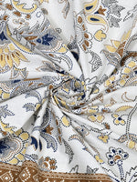 BLOCKS OF INDIA Sanganeri Print Cotton Viscose Economy King Size Bedsheet (225 X 270 CM) SAPPHIRE PATTERN 25