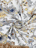 BLOCKS OF INDIA Sanganeri Print Cotton Viscose Economy King Size Bedsheet (225 X 270 CM) SAPPHIRE PATTERN 25