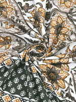 BLOCKS OF INDIA Sanganeri Print Cotton Viscose Economy King Size Bedsheet (225 X 270 CM) SAPPHIRE PATTERN 32