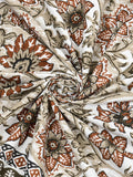 BLOCKS OF INDIA Sanganeri Print Cotton Viscose Economy King Size Bedsheet (225 X 270 CM) SAPPHIRE PATTERN 33