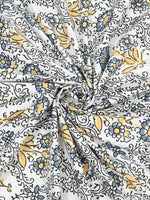 BLOCKS OF INDIA Sanganeri Print Cotton Viscose Economy King Size Bedsheet (225 X 270 CM) SAPPHIRE PATTERN 35
