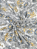 BLOCKS OF INDIA Sanganeri Print Cotton Viscose Economy King Size Bedsheet (225 X 270 CM) SAPPHIRE PATTERN 35