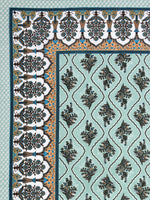 BLOCKS OF INDIA Sanganeri Print Cotton Viscose Economy King Size Bedsheet (225 X 270 CM) SAPPHIRE PATTERN 5