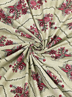 BLOCKS OF INDIA Sanganeri Print Cotton Viscose Economy King Size Bedsheet (225 X 270 CM) SAPPHIRE PATTERN 6