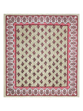 BLOCKS OF INDIA Sanganeri Print Cotton Viscose Economy King Size Bedsheet (225 X 270 CM) SAPPHIRE PATTERN 6