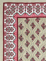 BLOCKS OF INDIA Sanganeri Print Cotton Viscose Economy King Size Bedsheet (225 X 270 CM) SAPPHIRE PATTERN 6
