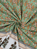 BLOCKS OF INDIA Sanganeri Print Cotton Viscose Economy King Size Bedsheet (225 X 270 CM) SAPPHIRE PATTERN 9