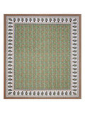 BLOCKS OF INDIA Sanganeri Print Cotton Viscose Economy King Size Bedsheet (225 X 270 CM) SAPPHIRE PATTERN 9