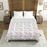 BLOCKS OF INDIA Polycotton Double Dohar /Blanket for Summer (PINK CHIDIYA DULL COTTON)