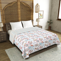 BLOCKS OF INDIA Polycotton Double Dohar /Blanket for Summer (PINK CHIDIYA DULL COTTON)