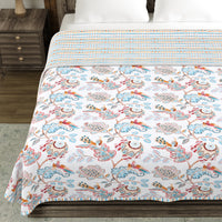 BLOCKS OF INDIA Polycotton Double Dohar /Blanket for Summer (PINK CHIDIYA DULL COTTON)