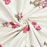 Hand Block Printed Cotton Summer Queen Size Reversible Printed Malmal Dohar Pink Flower