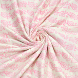 Hand Block Printed Cotton Summer Queen Size Reversible Printed Malmal Dohar Pink Flower