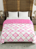 BLOCKS OF INDIA Hand Block Printed Cotton King Size Quilt (Pink Mughal)