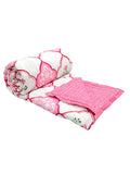 BLOCKS OF INDIA Hand Block Printed Cotton King Size Quilt (Pink Mughal)