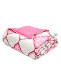 BLOCKS OF INDIA Hand Block Printed Cotton King Size Quilt (Pink Mughal)